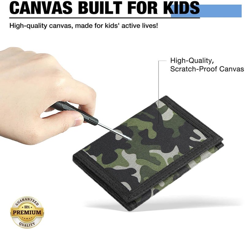 Amutta 3 Pieces Kids Wallet for Boys Girls Men - Boys Wallet for Kids with Magic Sticker, Teen Wallets with Coin Pocket, RFID Camo Wallets for Teen Boy Gift Ideas - Image 3